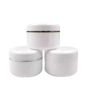 ขวดเปล่าสีขาว PP ขวดเปล่า30กรัม50กรัม100กรัม120กรัม150กรัม200กรัม250กรัมกระปุกครีมทาตัวพร้อมขอบสีเงิน - Product Image 3