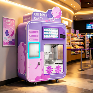 Nouvelle machine distributrice de barbe à papa à écran tactile de 32 pouces, entièrement automatique, kiosque commercial pour les lieux de divertissement - Product Image 1