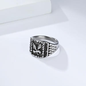 Eagle <b>Ring</b> For <b>Men</b> Titanium Steel Gold <b>Silver</b> Color Geometric Design Punk Fashion Everyday Wear - Product Image 4