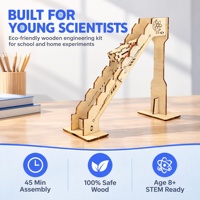 Kit de Modélisme Automatique en Bois DIY pour Escalier, Jouet Éducatif STEM à Gravité pour Projets Scolaires et Activités en Classe (Boîte Couleur)