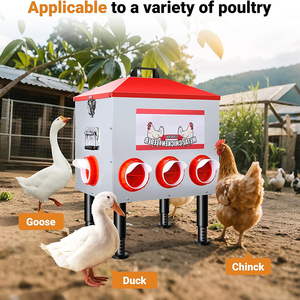 Jh-mech pemberi makan ayam otomatis, tinggi dapat diatur desain anti-limbah 8 port pemberi makan ayam besar - Product Image 3