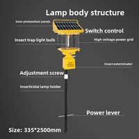 Lampe anti-moustiques Seedafarm à lumière noire solaire à haute fréquence vibratoire pour le contrôle des parasites agricoles dans les vergers et les étangs à poissons