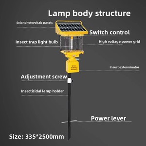 Lampe anti-moustiques Seedafarm à lumière noire solaire à haute fréquence vibratoire pour le contrôle des parasites agricoles dans les vergers et les étangs à poissons - Product Image 2