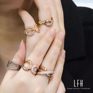 Anillo de Compromiso de Circonita AU750 al por Mayor, Joyería Clásica de Oro Real de 18k para Regalo - Product Image 6