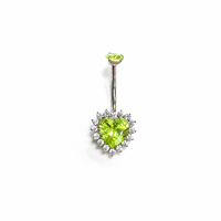 Anneau de nombril en titane ASTM F136 G23 avec cluster de zircone cubique triangulaire, bijou de piercing pour nombril, anneau de nombril à suspension fileté intérieurement