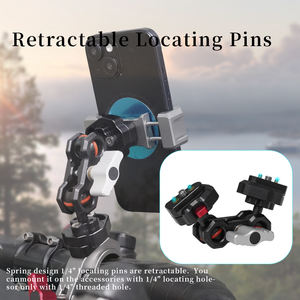 Adaptateur de plaque de dégagement rapide à double tête sphérique <span class=keywords><strong>Bras</strong></span> magique <span class=keywords><strong>articulé</strong></span> Vis de 1/4 pouces <span class=keywords><strong>Bras</strong></span> magique universel Métal <span class=keywords><strong>Micro</strong></span> SLR Camera - Product Image 3