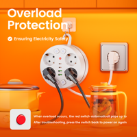 Multiprise avec cordon rotatif, protection contre les surtensions et les surcharges, 9 prises EU, 4 AC, 2 USB, 2 Type C, OEM/ODM