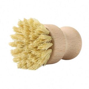 Natural Wooden Kitchen Palm Pot Cleaning <b>Brush</b> Portable Beech Wood Dishes <b>Scrub</b> <b>Brush</b> - Product Image 6