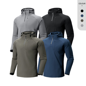 1/4 Zip Thể Thao Trùm đầu Áo Khoác Nhanh Chóng Khô Ngoài Trời Áo Khoác Thể Thao Bán Buôn Chạy Áo Khoác Cho Nam Giới - Product Image 5