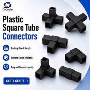 Conector de Tubo Quadrado de Plástico 20*20mm 25*25mm Conexão em Ângulo Reto 2 Vias 3 Vias Conectores de Junção de Tubo Quadrado de Plástico - Product Image 1