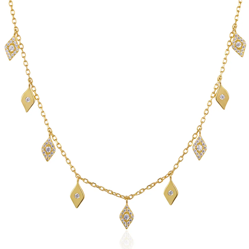 Venetian Kostum Halus Perhiasan Perak 925 Asli Terisi Emas Perhiasan Perak Kalung Perhiasan Minimalis