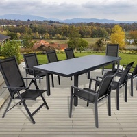 Table à manger en verre trempé extensible, Table en métal et de jardin, de haute qualité, simple prix