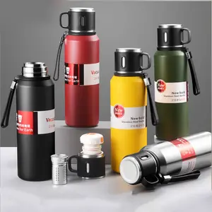 Botol air Stainless Steel, botol air terisolasi, termos vakum, dinding ganda, Mug perjalanan olahraga dengan tutup anti bocor