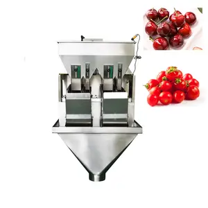 Automatic Two heads belt linear weigher weighing packaging machine for vegetable salad