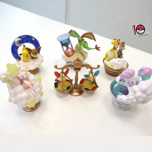 6 Types of Little Elves <b>Pocket</b> Monsters Pets' Starry Sky Moon Capsule <b>Egg</b> Q Version Cartoon Plastic Toy Pika Yibei - Product Image 1