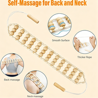Rouleau de massage Gua Sha en bois grande taille anti-cellulite pour le corps, les muscles, le cou, les jambes, le dos avec corde