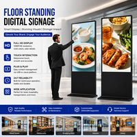Affichage numérique sur pied 4K, kiosque publicitaire intelligent 24/7, affiche numérique pour la vente au détail, hôtel, aéroport, centre commercial, animation