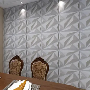 Panel dinding warna putih bertekstur papan gelombang PVC pelapis dinding PANEL dinding 3D untuk Hotel