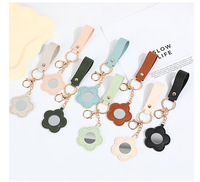 Porte-clés miroir miniature papillon multicolore en PU, miroir cosmétique de poche portable, porte-clés, logo personnalisé, pendentif pour sac à main femme, cadeau