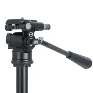 Heavy Duty Tripod Fluid Video Head with Flat Base and Adjustable Handle for Video Camera