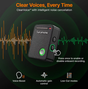 Saramonic ไมโครโฟนลาวาเลียร์ไร้สายพิเศษพร้อม <span class=keywords><strong>timecode</strong></span> สำหรับ iPhone Android USB-C มาร์ทโฟน DSLR กล้องบันทึกวิดีโอ Vlog - Product Image 3