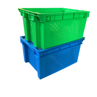 Caisses mobiles en maille Caisse emboîtable empilable en plastique Panier de rangement mobile Panier de récolte de fruits et légumes en plastique
