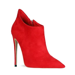 WETKISS Custom Logo Plus Size 45 High Heel Bootie Sexy Red Boots Women Shoes Thin Heels Boots Ladies Ankle Bootie 2020