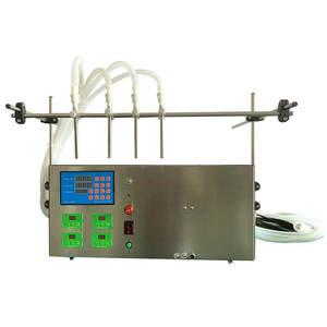 เครื่องบรรจุของเหลวแบบกึ่งอัตโนมัติ 4 หัวปั๊มแบบเพอริสตัลติก สีขาว ใช้ไฟฟ้า สำหรับขวดสบู่ นม น้ำหอม 220V ความแม่นยำสูง - Product Image 1