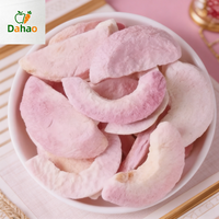 Pépites de pêche rose lyophilisées en vrac, fruits secs croustillants, pêche lyophilisée pour la décoration de gâteaux et de desserts