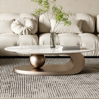 Table basse ovale de luxe de haute qualité, personnalisable, pour salon, mobilier de maison, table centrale de canapé, tables décoratives - Vente chaude