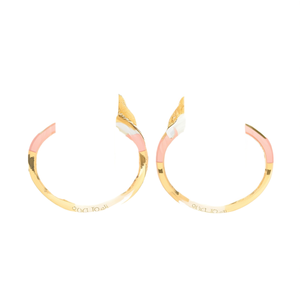 Orecchini a Cerchio Geometrici Placcati Oro Multicolore Real Dog E4517, Gioielli Minimalisti da Donna per Uso Quotidiano, Oro Massiccio 18K - Product Image 1