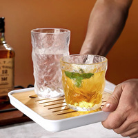 Tasse cadeau japonaise en verre à motif d'arbre simple haut niveau d'apparence créative verre à eau givré transparent à motif d'arbre