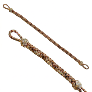 Mützengeflecht Knitted Cap Cord Solid Color Fabric <b>Braided</b> Rope Simple Style Badge <b>Accessory</b> Cord with Metal Hook Custom Color - Product Image 1