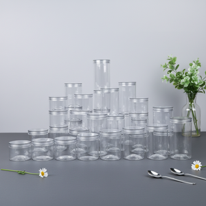 Pot rond transparent en PET de qualité alimentaire 370 ml, boîte hermétique avec couvercle à vis facile à ouvrir, pour le stockage du sucre, des bonbons, des <span class=keywords><strong>gâteaux</strong></span>, pot en plastique PET - Product Image 2