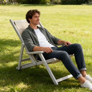 เก้าอี้ไม้เนื้อแข็งปรับได้พับได้เก้าอี้อาบแดดเก้าอี้ชายหาดสำหรับสวนกลางแจ้งใช้ในห้องนอนโลโก้ที่กำหนดเองขายส่ง - Product Image 2