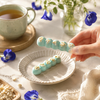 Barres de chocolat blanc solide aux cacahuètes et aux fleurs de pois papillon, en gros, qualité supérieure, collation croustillante, directement de l'usine