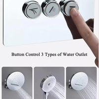Ensemble de douche de luxe 2 fonctions chaud/froid en laiton, avec pommeau de douche apparent, mitigeur monocommande, design moderne, finition acier inoxydable brossé, effet pluie