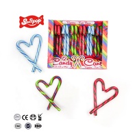 Custom Factory Stick Lollipop Long Canes Crutch Shaped Hard Candy Fruity Flavored with Box Decoration for Christmas Good Selling