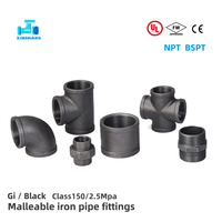 Raccords de tuyauterie en fonte malléable NPT BSPT UL FM noir/GI, Té réducteur, Raccord à emboîtement fermé, pour sprinklers d'incendie, gaz, huile, eau, OEM