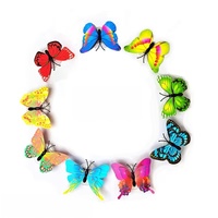 Autocollants muraux papillon, lampes LED décoratives, lampe papillon 3D, lumière de nuit pour chambre à coucher, salon, fête, décoration murale