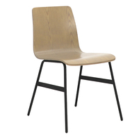Chaise de salle à manger moderne et durable en contreplaqué courbé avec structure métallique pour restaurant, café, projet de restaurant de hamburgers