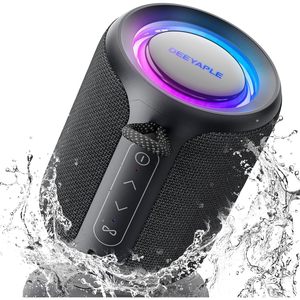 Haut-parleur Bluetooth Deeyaple 15W étanche portable avec lumières pour les voyages et l'extérieur - Product Image 1