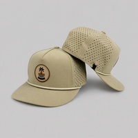 Gorra de Béisbol de 5 Paneles Impermeable y Transpirable con Perforaciones Láser y Parche de Silicona Personalizado para Hombres, Ideal para Senderismo y Deportes de Alta Calidad