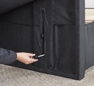 Moderno Design a canale orizzontale tessuto di lino imbottito testiera attaccabile per letto matrimoniale - Product Image 6