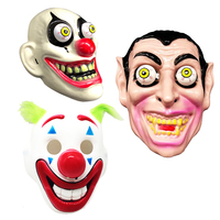 Masques de fête d'Halloween d'horreur pour cosplay de vacances, masques de clown amusants en plastique pour le visage