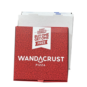 กล่องกระดาษคราฟท์สำหรับจัดส่งพิซซ่าแบบใหม่ คุณภาพสูง ขนาดสั่งทำได้ พร้อมพิมพ์สี CMYK 4 สี - Product Image 3