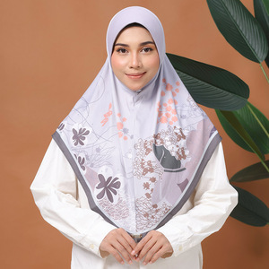 Hiyab Floral Estampado de una Cara de Alta Calidad para Niños, Pañuelo de Cabeza de Chifón Suave y Agradable al Tacto para Mujeres Musulmanas, Turbante de Tela Romana - Product Image 5