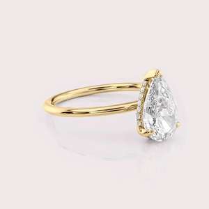 Bague solitaire en diamant de culture certifié IGI, or massif 18 carats jaune/blanc et or rose - Product Image 4