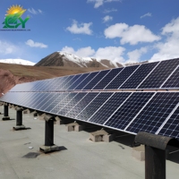 Système de montage solaire pour toit plat fixe AL6005-T5, structure à installation non-pénétrante, résistance au vent 60 m/s pour usage commercial et industriel