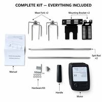 Kit de rôtissoire électrique universel certifié CE, en acier inoxydable 304, avec moteur AC 4W pour poulet, canard, bœuf, compatible avec la plupart des grils BBQ